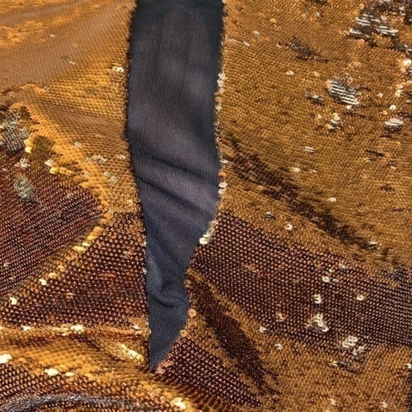 BEBE ADDICTION Black Gold Mini Sequin body iconic party dress - Picture 3 of 9